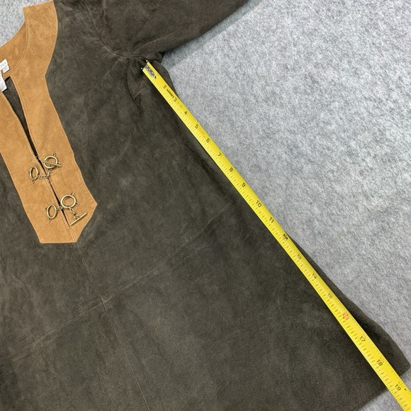 Worth 100% GENUINE LEATHER Shell Brown Tunic Shirt - Size P (6/8) - Picture 8 of 9